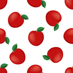 Fruits seamless pattern. Cute vector pattern. Isolated on white background