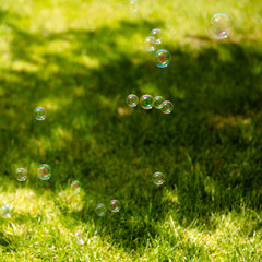 Seifenblasen im Garten