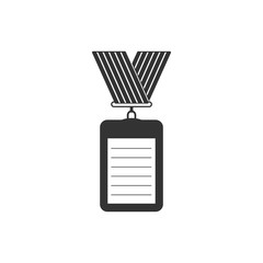 Identification badge with lanyard icon isolated. Identification card. It can be used for presentation, identity of the company. Flat design. Vector Illustration