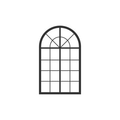 Arched window icon isolated. Flat design. Vector Illustration