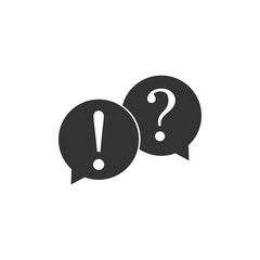 Speech bubbles with Question and Exclamation marks icon isolated. Flat design. Vector Illustration