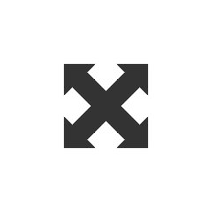 Obraz premium Arrows in four directions icon isolated. Flat design. Vector Illustration