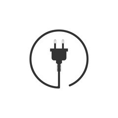 Electric plug icon isolated. Concept of connection and disconnection of the electricity. Flat design. Vector Illustration