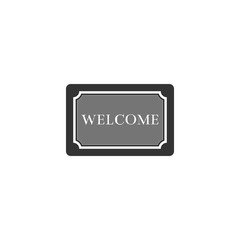 Doormat with the text Welcome icon isolated. Welcome mat sign. Flat design. Vector Illustration