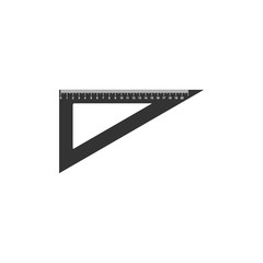 Triangular ruler icon isolated. Straightedge symbol. Geometric symbol. Flat design. Vector Illustration