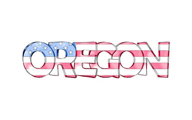 Oregon. Isolated USA state names.