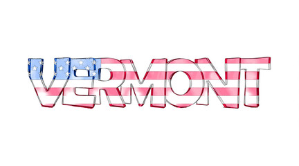 Vermont. Isolated USA state names.