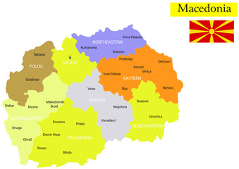 Macedonia map vector illustration