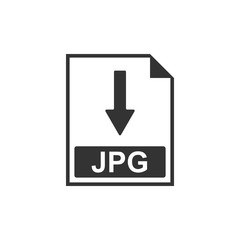 JPG file document icon. Download JPG button icon isolated. Flat design. Vector Illustration