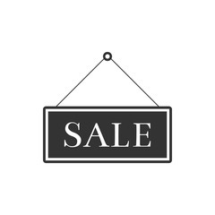 Hanging sign with text Sale icon isolated. Flat design. Vector Illustration