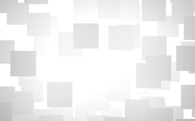 White abstract background. Misty backdrop with grey squares. 3D illustration