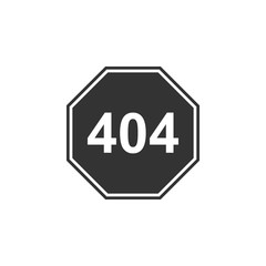 Page with a 404 error icon isolated. Template reports that the page is not found. Flat design. Vector Illustration
