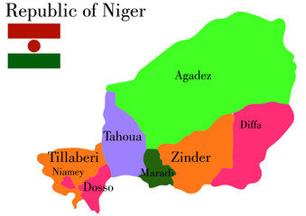 Obraz premium Niger map vector illustration