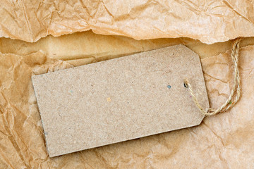 Price tag tied with brown string