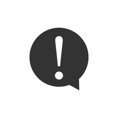 Exclamation mark in circle icon isolated. Hazard warning symbol. Flat design. Vector Illustration