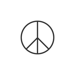 Peace sign icon isolated. Hippie symbol of peace. Flat design. Vector Illustration