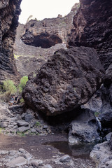 Fototapeta na wymiar Hiking in Gorge Masca. Volcanic island. Mountains of the island of Tenerife, Canary Island, Spain.