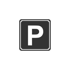 Parking sign icon isolated. Street road sign. Flat design. Vector Illustration