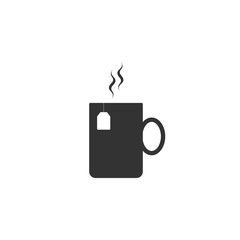 Cup of tea with tea bag icon isolated. Vector Illustration