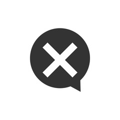 Obraz premium X Mark, Cross in circle icon isolated. Check cross mark icon. Flat design. Vector Illustration