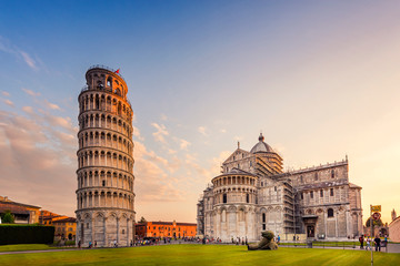Pisa Cathedral and the Leaning Tower - obrazy, fototapety, plakaty