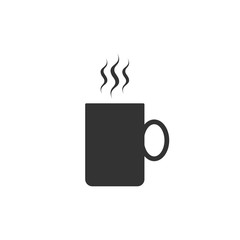 Coffee cup flat icon isolated. Tea cup. Hot drink coffee. Flat design. Vector Illustration