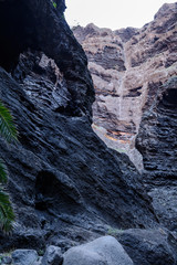 Hiking in Gorge Masca. Volcanic island. Mountains of the island of Tenerife, Canary Island, Spain.