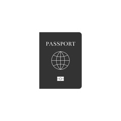Passport with biometric data icon isolated. Identification Document. Flat design. Vector Illustration