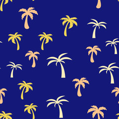 Fototapeta na wymiar Coconut palm tree. Tropical vector Seamless pattern