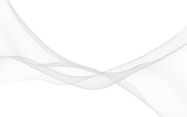 White abstract background. Fluttering white scarf. Waving on wind white fubric. 3D illustration