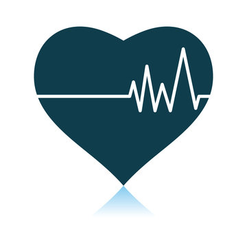 Heart With Cardio Diagram Icon