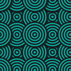 Fototapeta na wymiar Seamless colorful background. Striped circles with shadow. 3D circles background. Vector illustration.