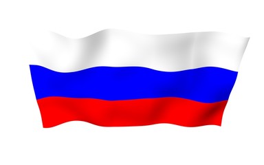 Waving flag of the Russian Federation. The National. State symbol of the Russia. 3D illustration