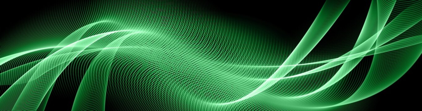 Abstract green background, abstract lines twisting into beautiful bends © Victoria