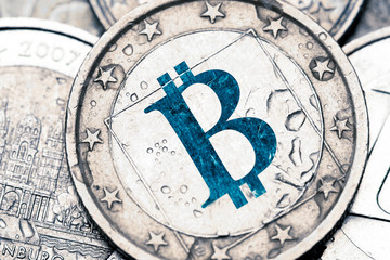 bitcoin cryptocurency coin closeup