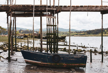 Fototapeta premium An old pier on the river 
