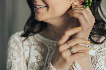 Wedding preparation. Bride preparation before wedding ceremony 