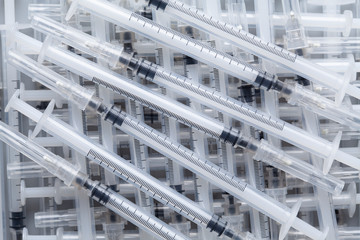 Many syringes with needles