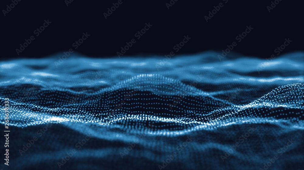 Poster 3d abstract digital technology background. futuristic sci-fi user interface concept with gradient do