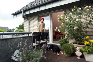 Balkon zuhause Haus Sommer Terrasse