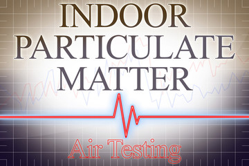 Particulate matter (PM) indoor pollutant Air Testing with graph - concept image