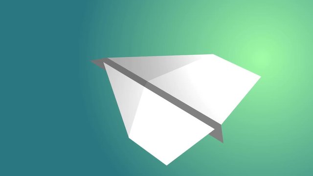 white paper plane Flying background 3D model animation 