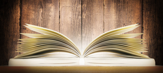 Naklejka premium Composition with open hardcover books