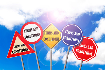 terms and conditions, on street sign