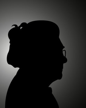 silhouette of a grand mother