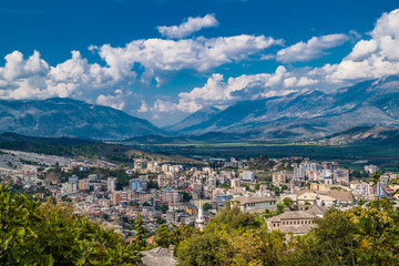 Historical UNESCO protected town of Gjirocaster , Southern Albania