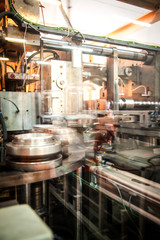 The pre-heat process of plastic bottle and conveyor belt