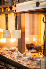 The pre-heat process of plastic bottle and conveyor belt