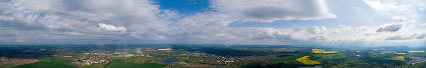 The city of Zdolbuniv Ukraine from the height, panorama