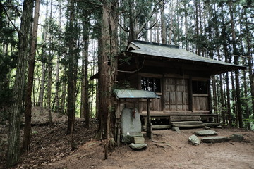 山の中に佇む古い神社